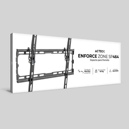 SOPORTE ACTECK ENFORCE ZONE SP464 / PARA PANTALLA - TELEVISION / 32-70 PULG / MAX 45 KG / FIJACION A MURO / INCLINACION 0- 8 GRADOS / VESA / ACERO / NEGRO / AC-939720 SOPORTE ACTECK ENFORCE ZONE SP464 / PARA PANTALLA - TELEVISION / 32-70 PULG / MAX 45 KG / FIJACION A MURO / INCLINACION 0- 8 GRADOS / VESA / ACERO / NEGRO / AC-939720